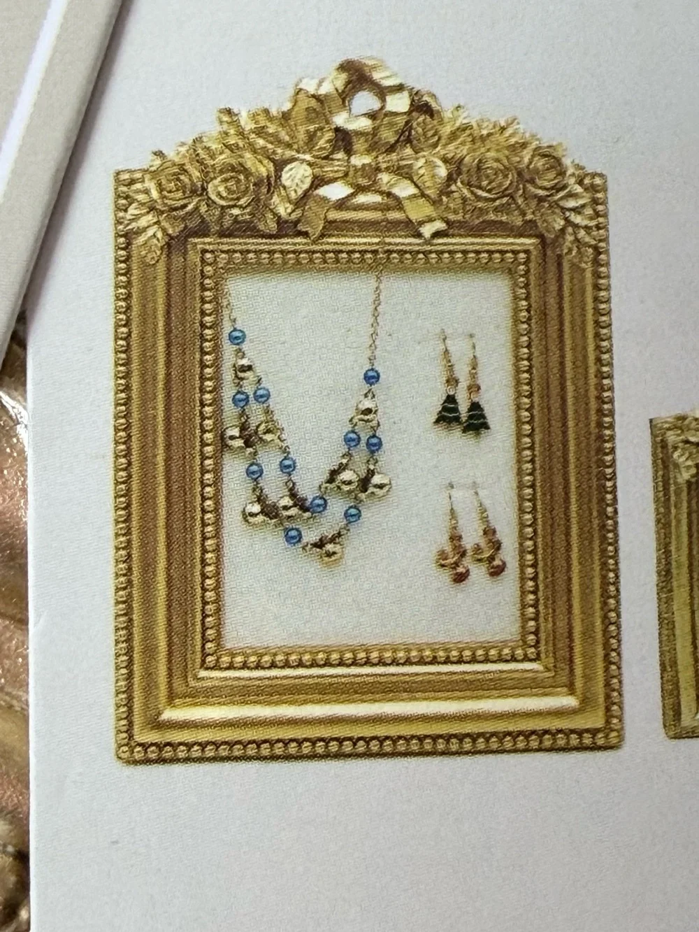 Earrings jewelry Holder Gold Wedding Display ornate Stand Frame antique style……
